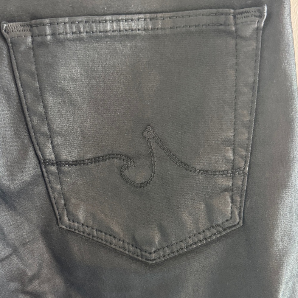 AG Jeans The Farrah Skinny Mid Rise Ankle Black Coated Denim - Picture 7 of 7